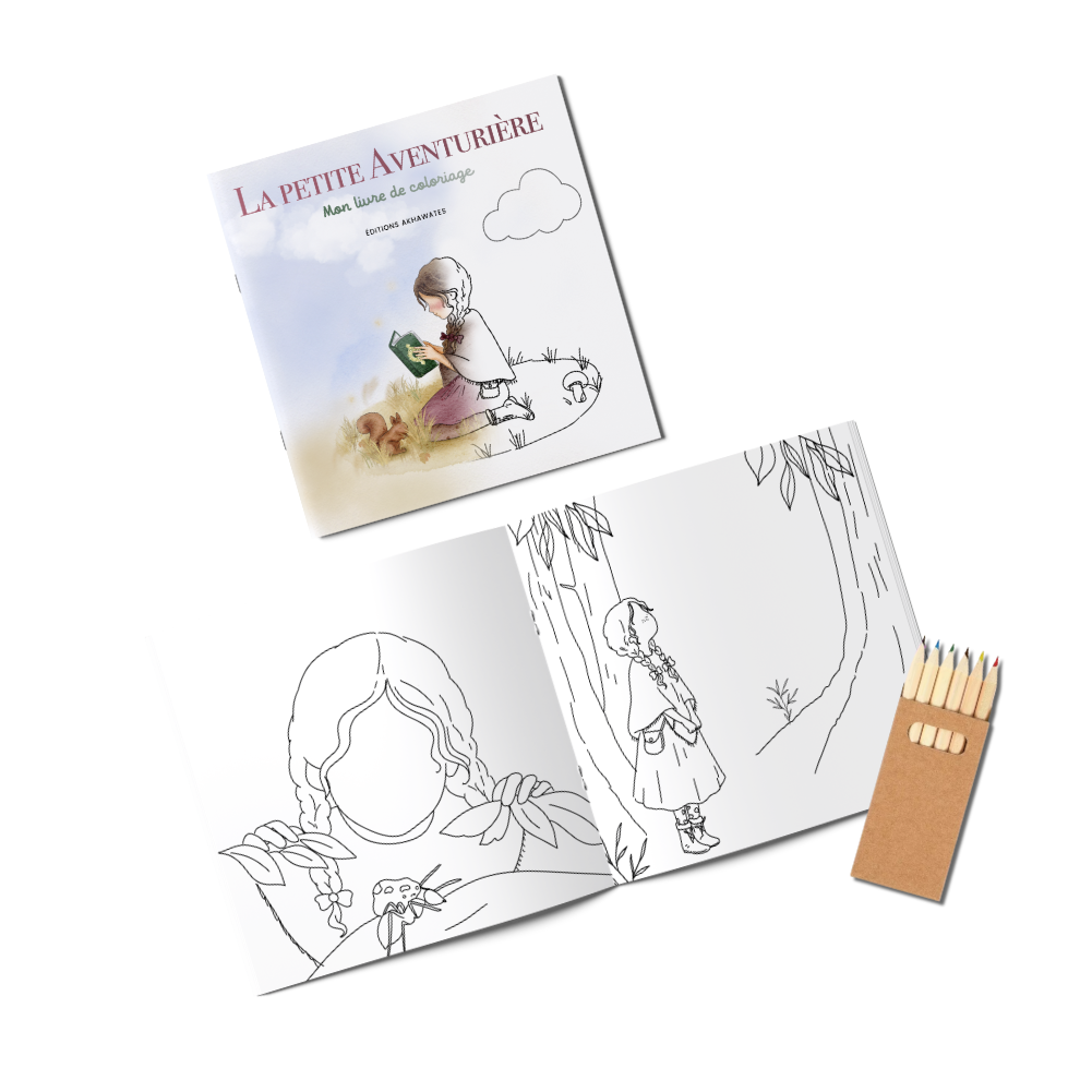 La petite aventurière (coloriage) 3 La petite aventurière (coloriage) 3